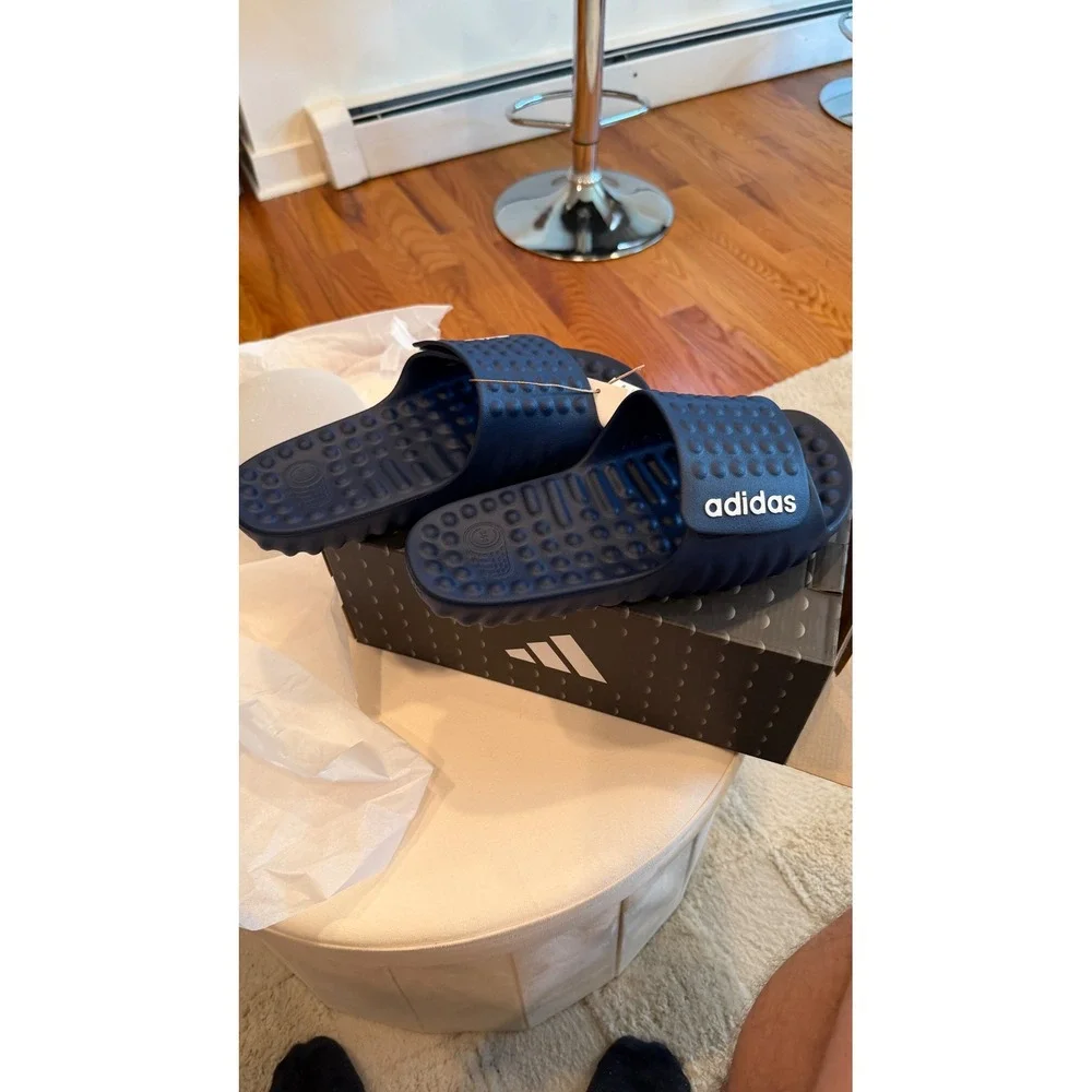 Adidas Adissage 360REC Navy Blue Massage‎ Slides Mens 9 Womens 10 Sandals NIB
